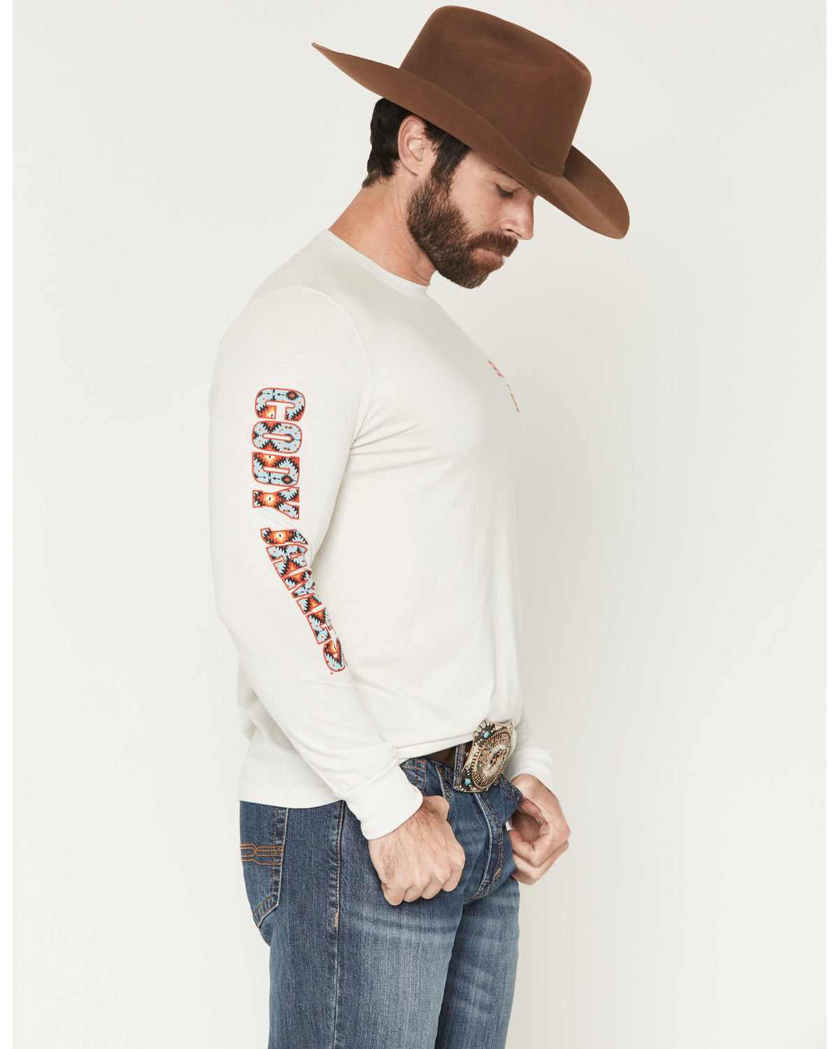 Men's Southwestern Logo Long Sleeve Graphic T-Shirt