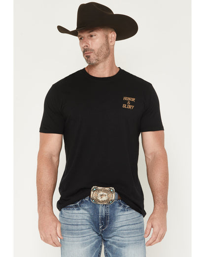 Men's Honor and Glory Eagle Embroidered Short Sleeve Graphi