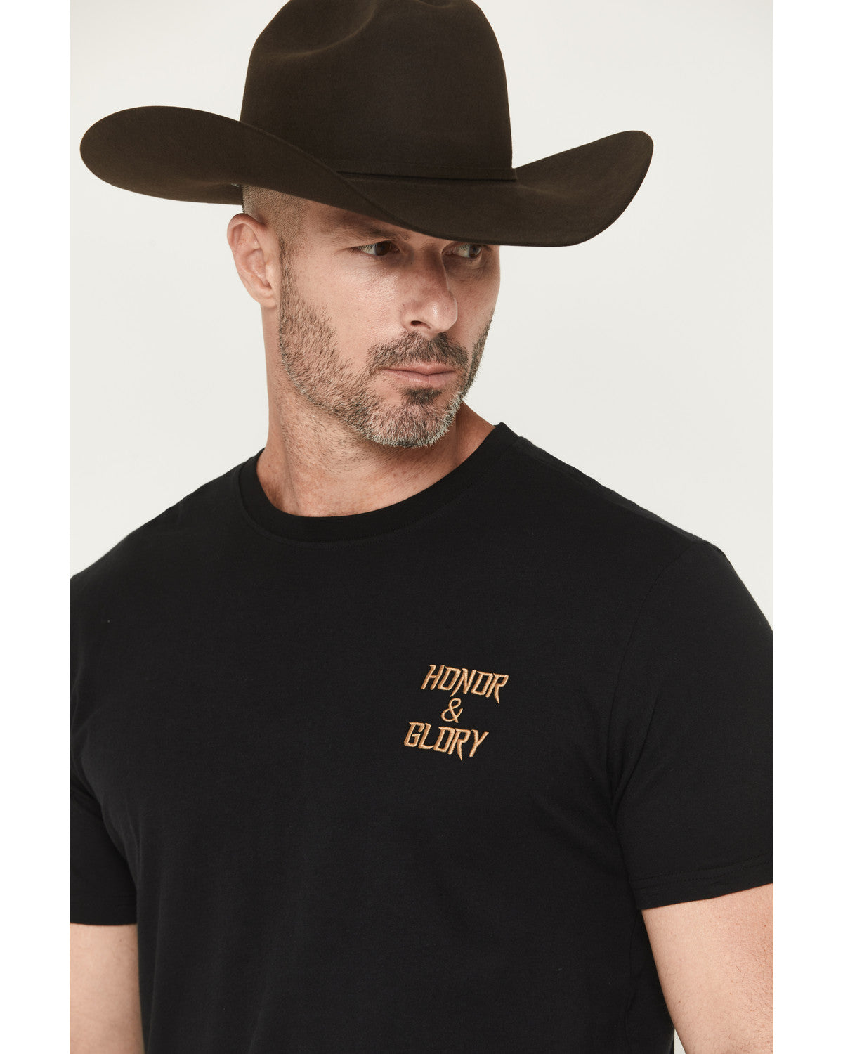 Men's Honor and Glory Eagle Embroidered Short Sleeve Graphi