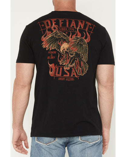 Men's Honor and Glory Eagle Embroidered Short Sleeve Graphi