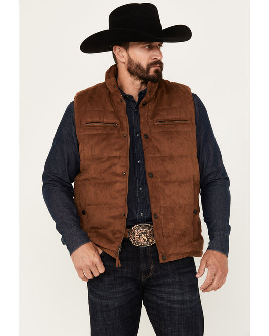 Men's Faux Suede Puffer Vest