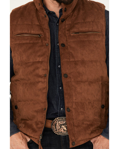 Men's Faux Suede Puffer Vest