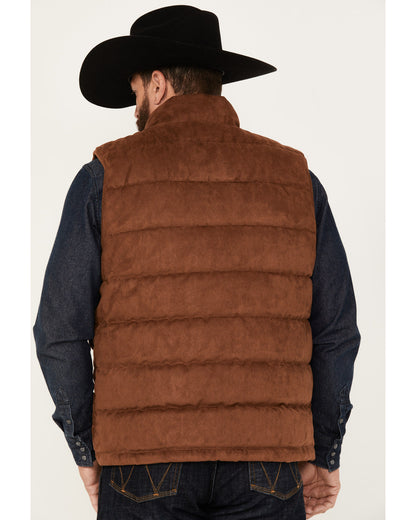 Men's Faux Suede Puffer Vest