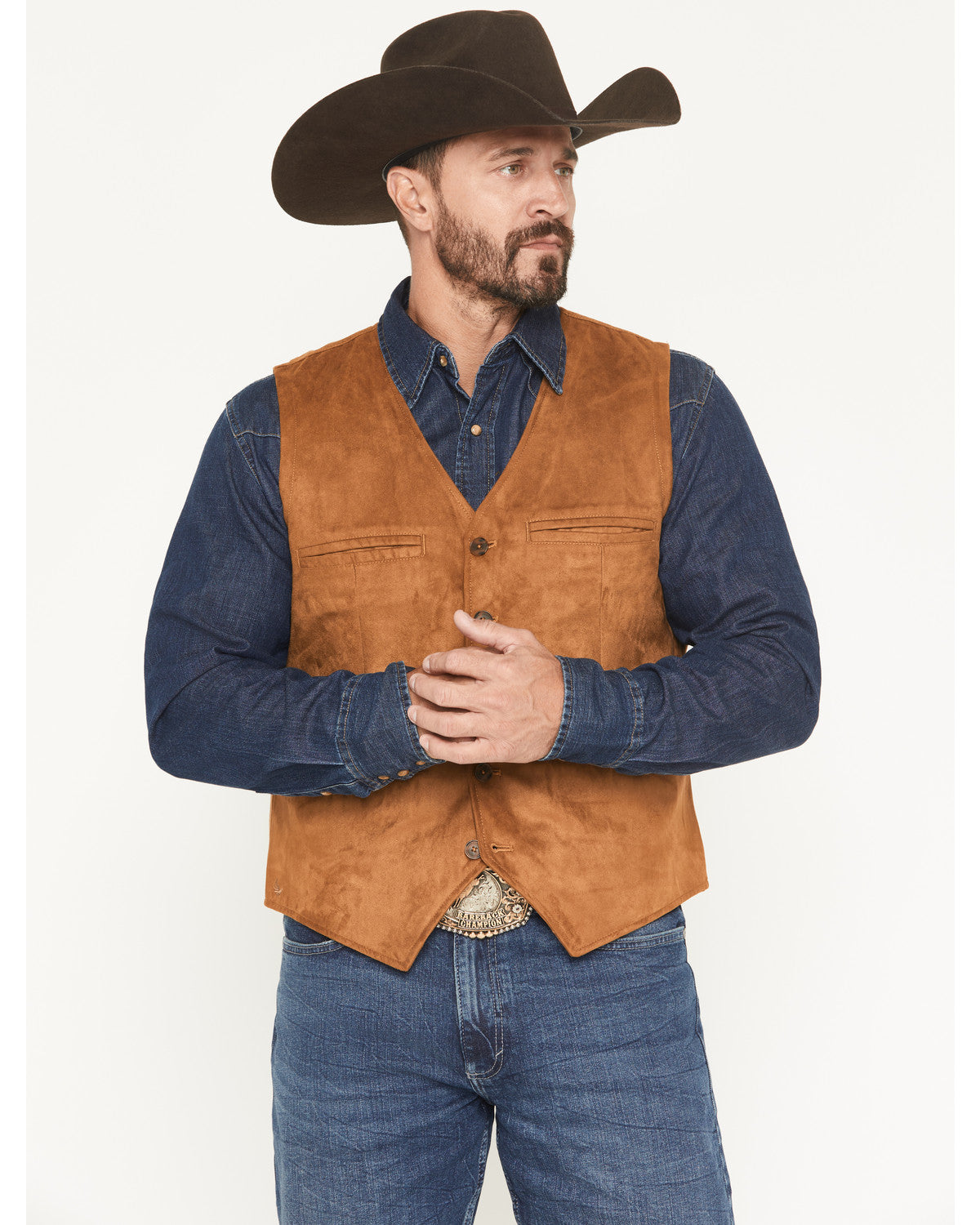 Men's Howard Faux Suede Button-Down Vest