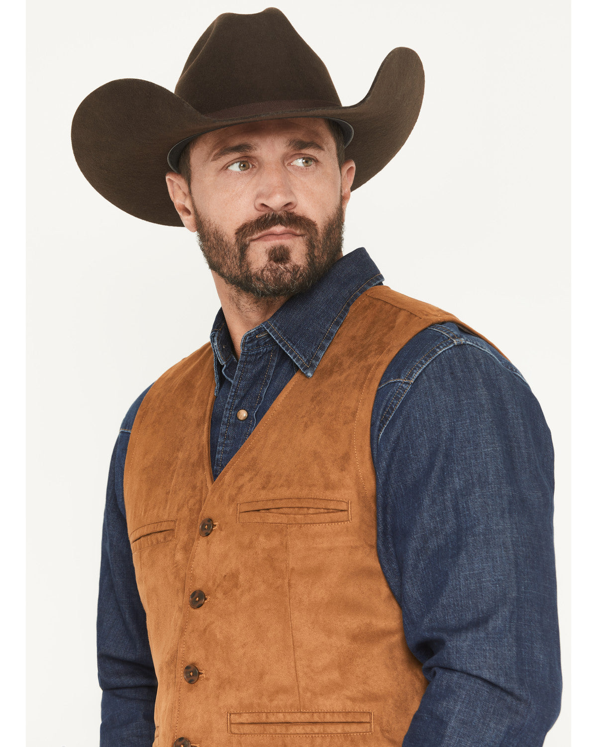 Men's Howard Faux Suede Button-Down Vest