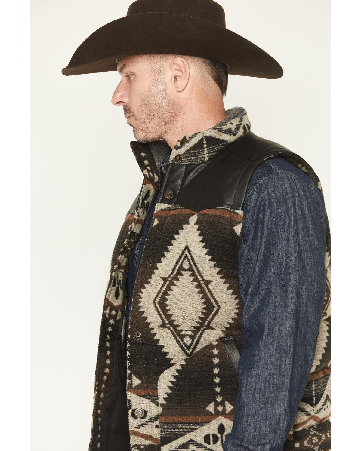 Men's Southwestern Print Flannel Insulated Vest