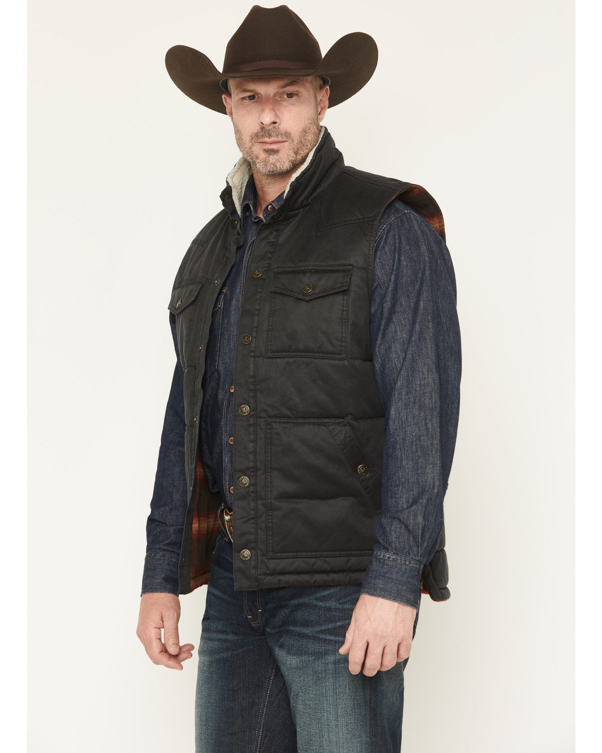 Men's Oil Slick Snap Lined Vest