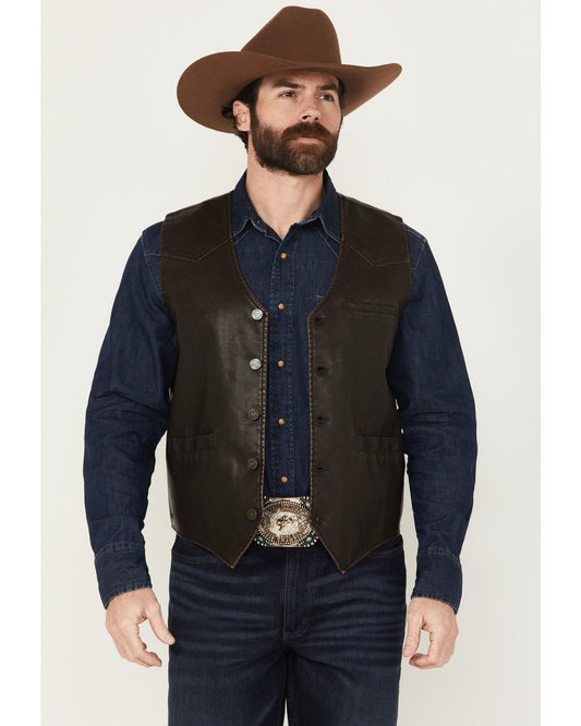 Men's Durango Button-Down Faux Leather Vest