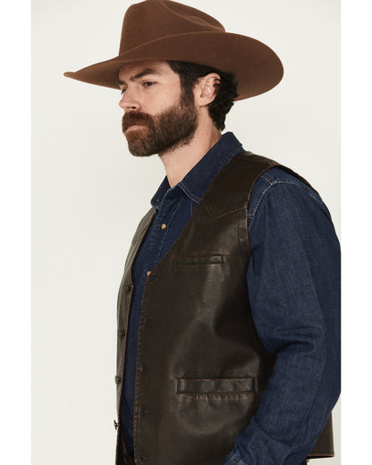 Men's Durango Button-Down Faux Leather Vest