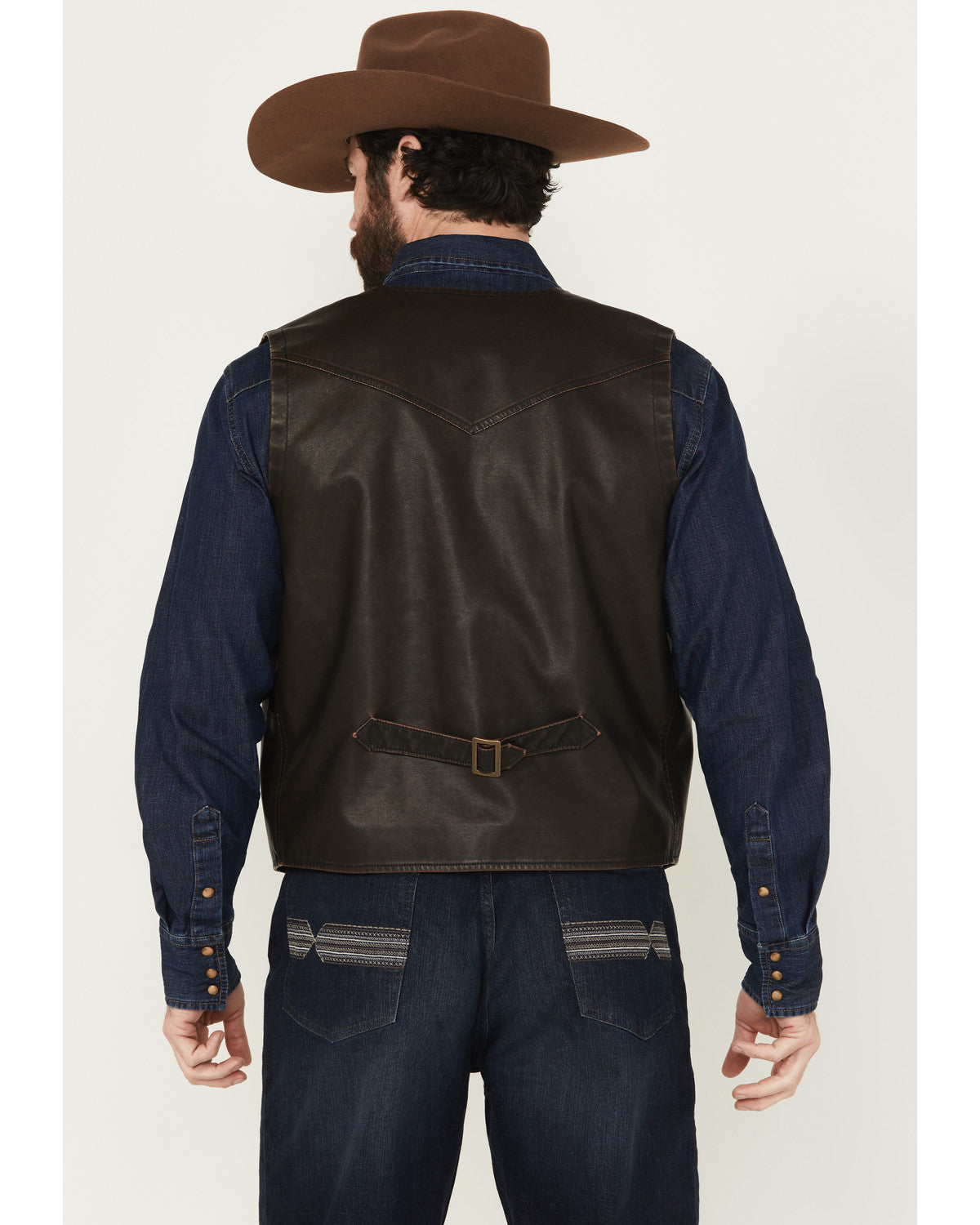 Men's Durango Button-Down Faux Leather Vest