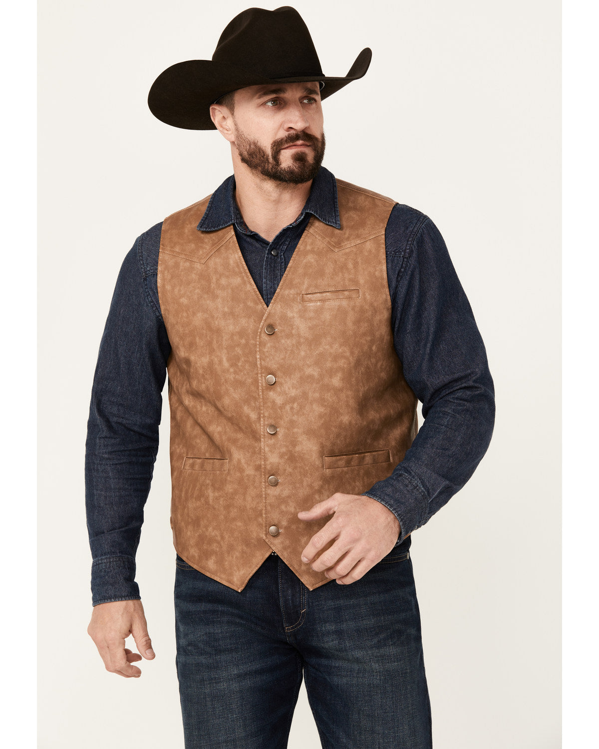 Men's Hoof Print Faux Leather Vest