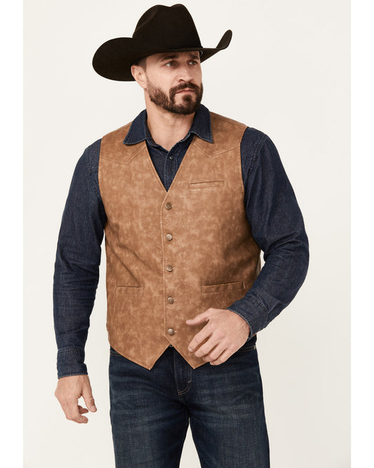 Men's Hoof Print Faux Leather Vest