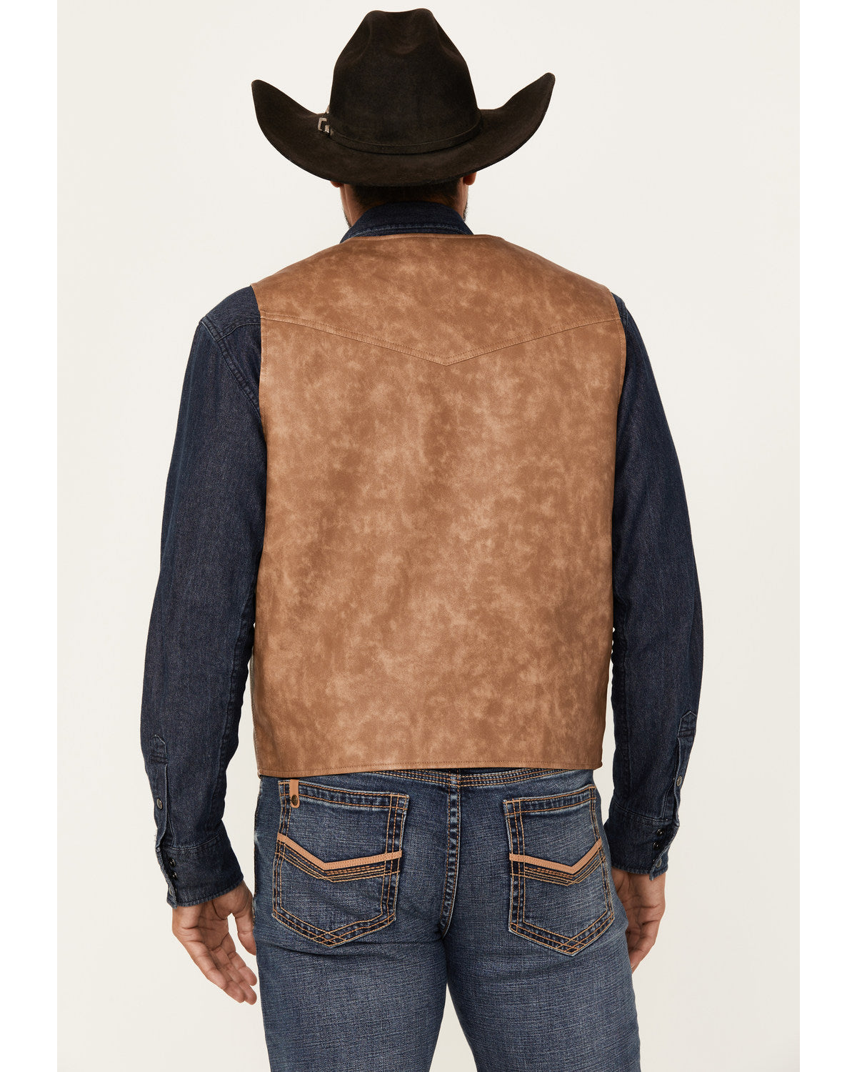 Men's Hoof Print Faux Leather Vest