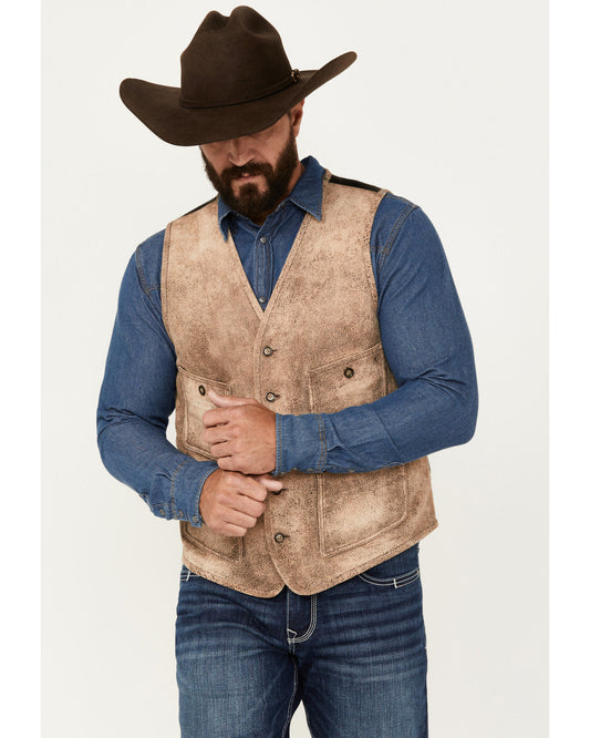 Men's White Buffalo Suede Vest