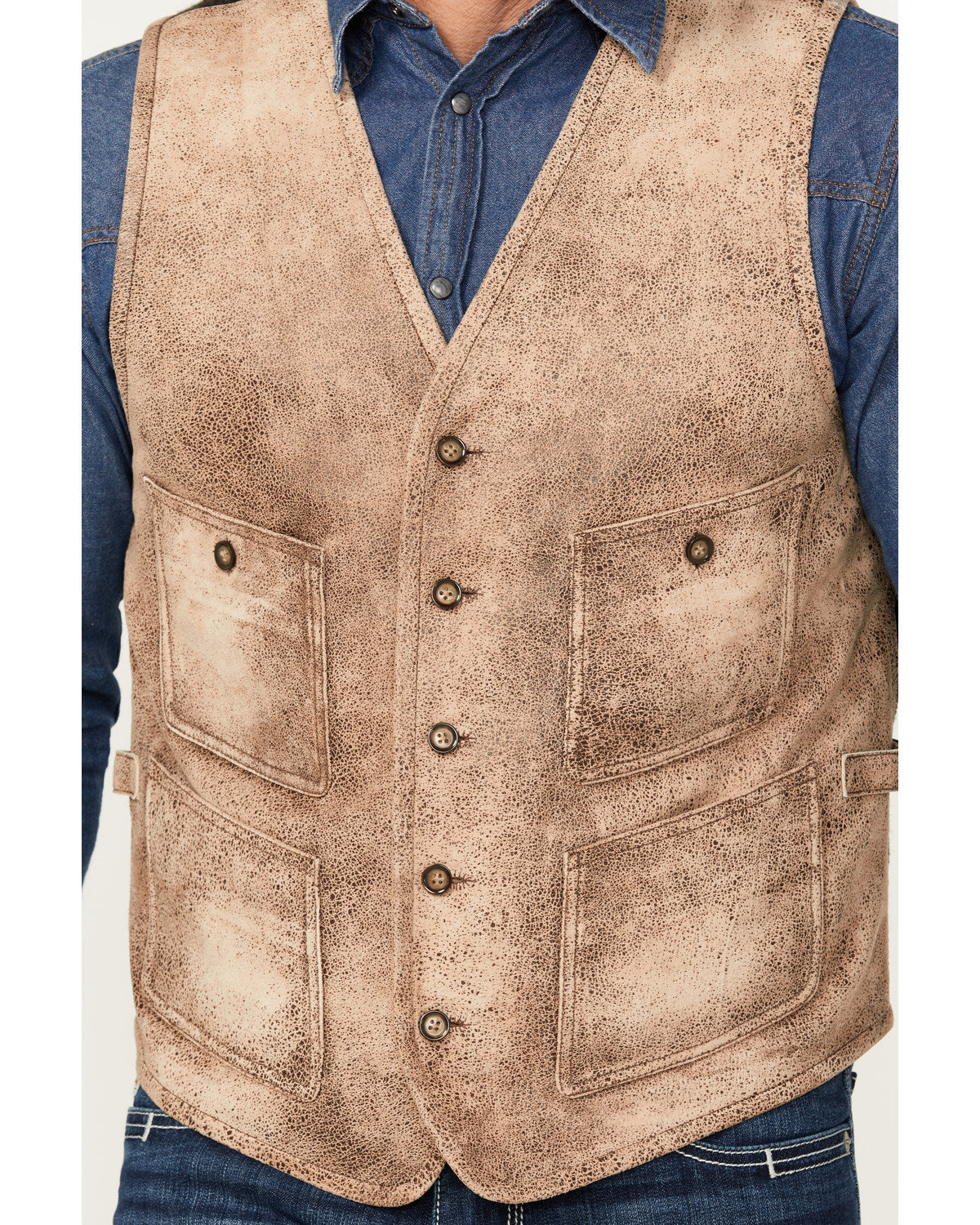 Men's White Buffalo Suede Vest