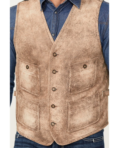 Men's White Buffalo Suede Vest