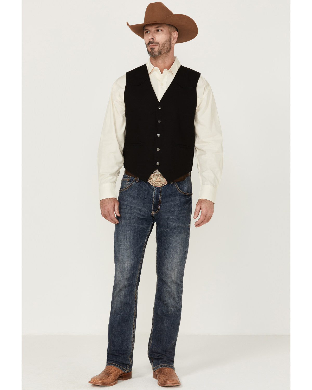 Men's Highlands Slub Button-Front Western Vest