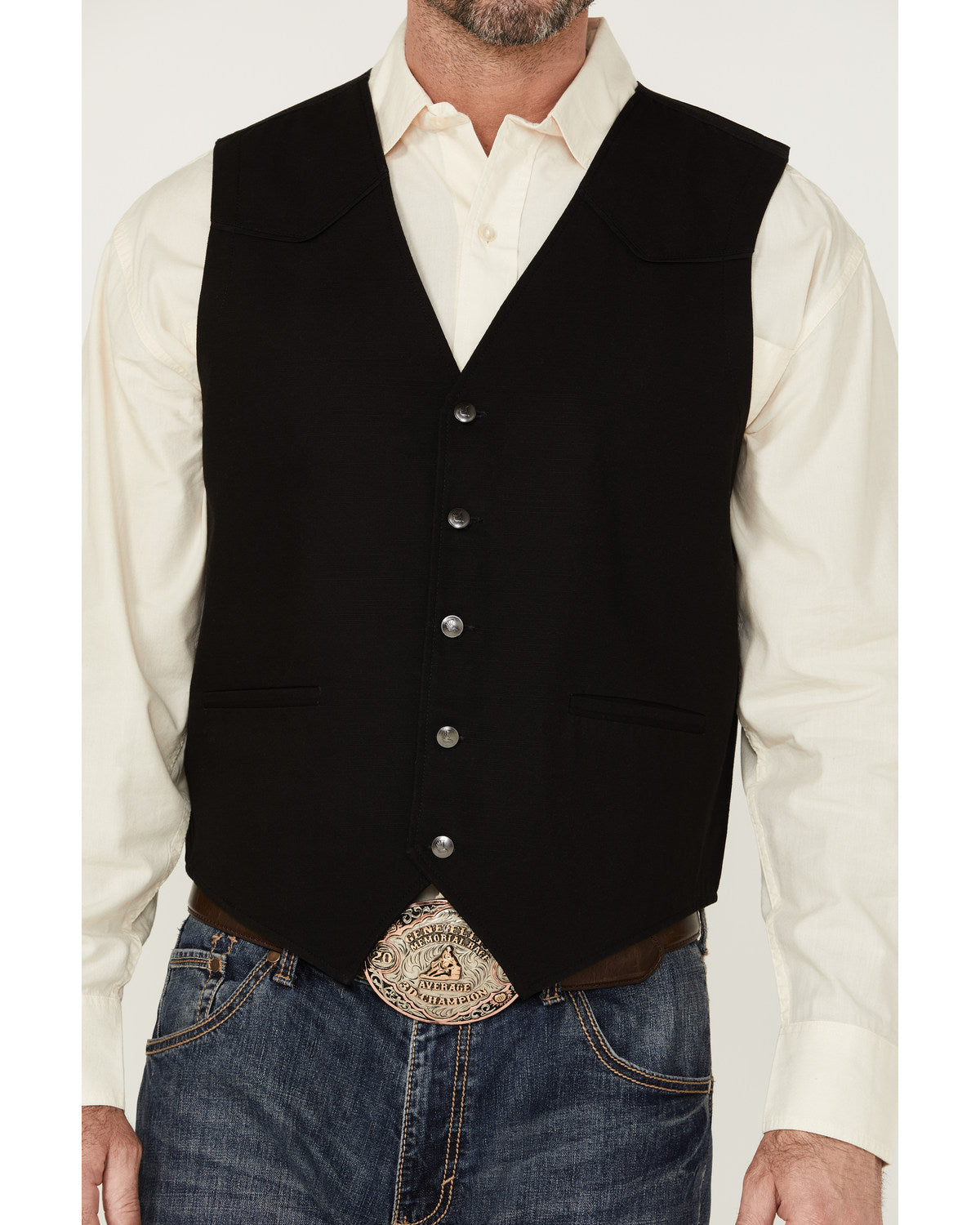 Men's Highlands Slub Button-Front Western Vest