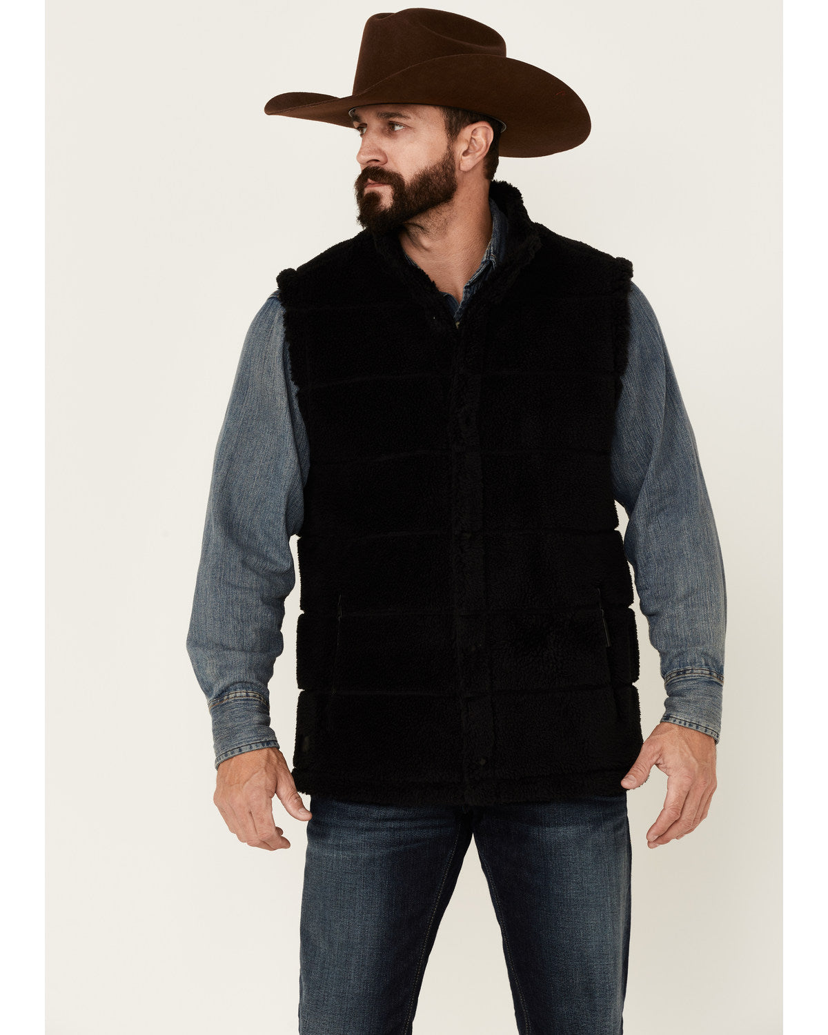 Men's Mesa Quilted Snap-Front Sherpa Vest
