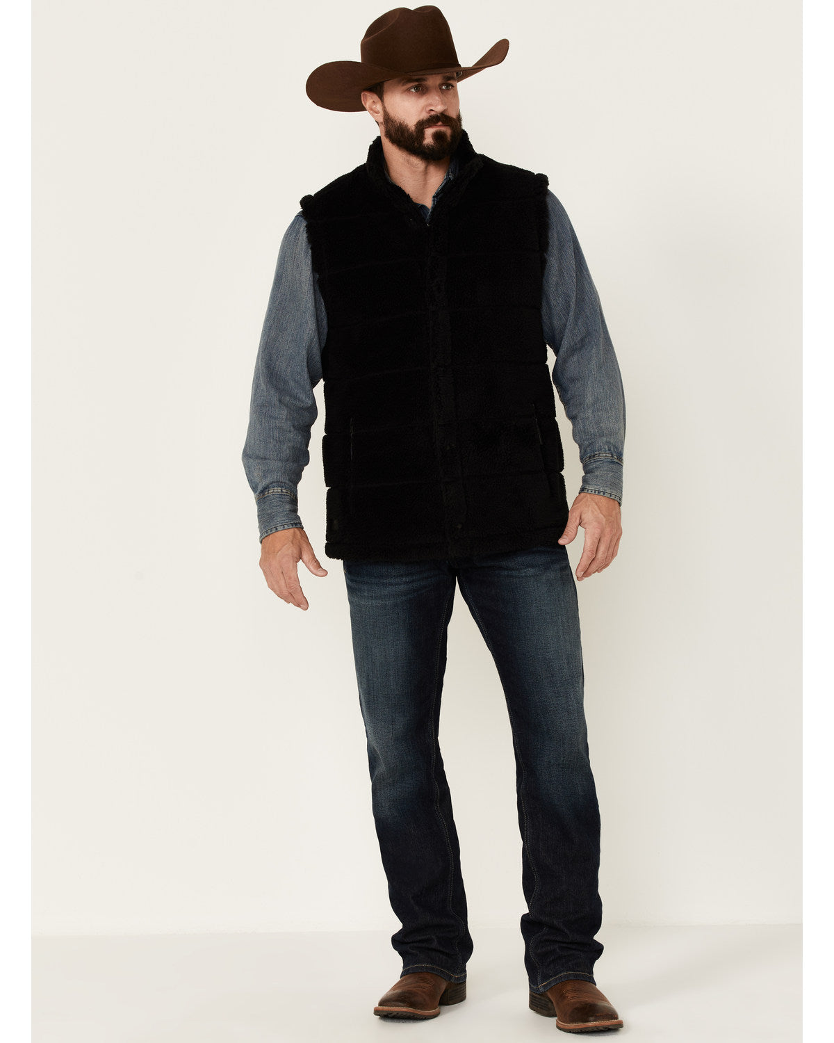 Men's Mesa Quilted Snap-Front Sherpa Vest