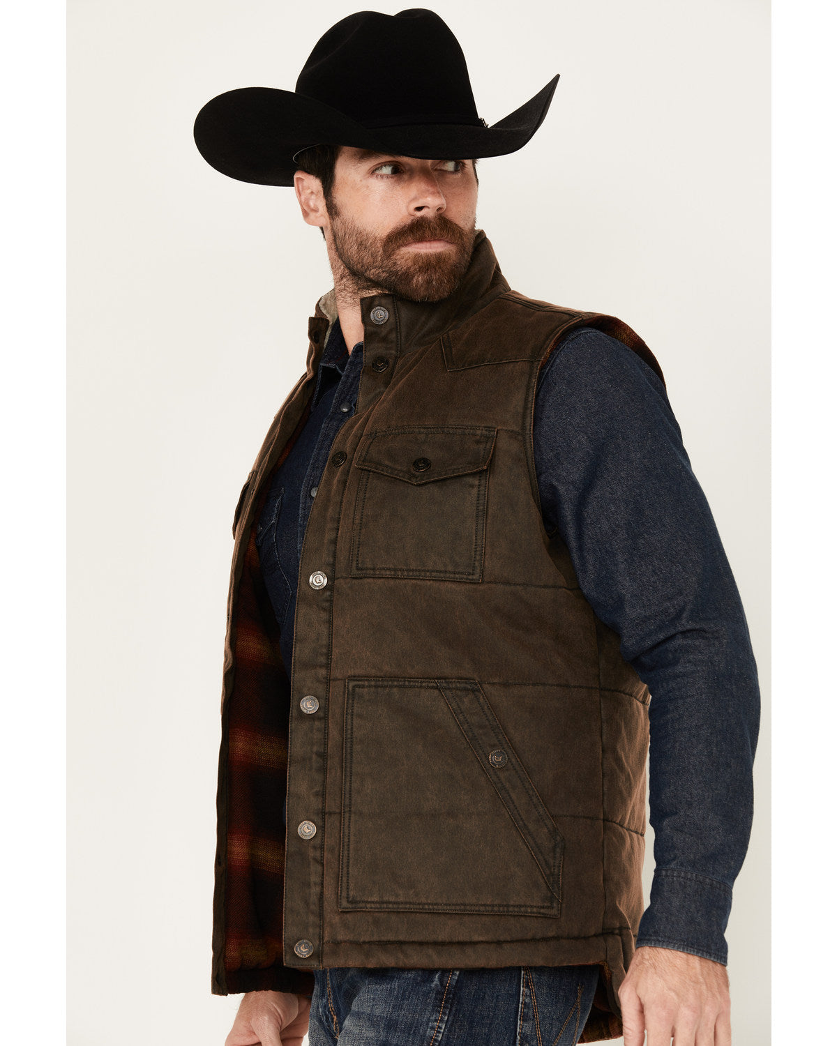 Men's Oil Slick Snap Vest - Tall