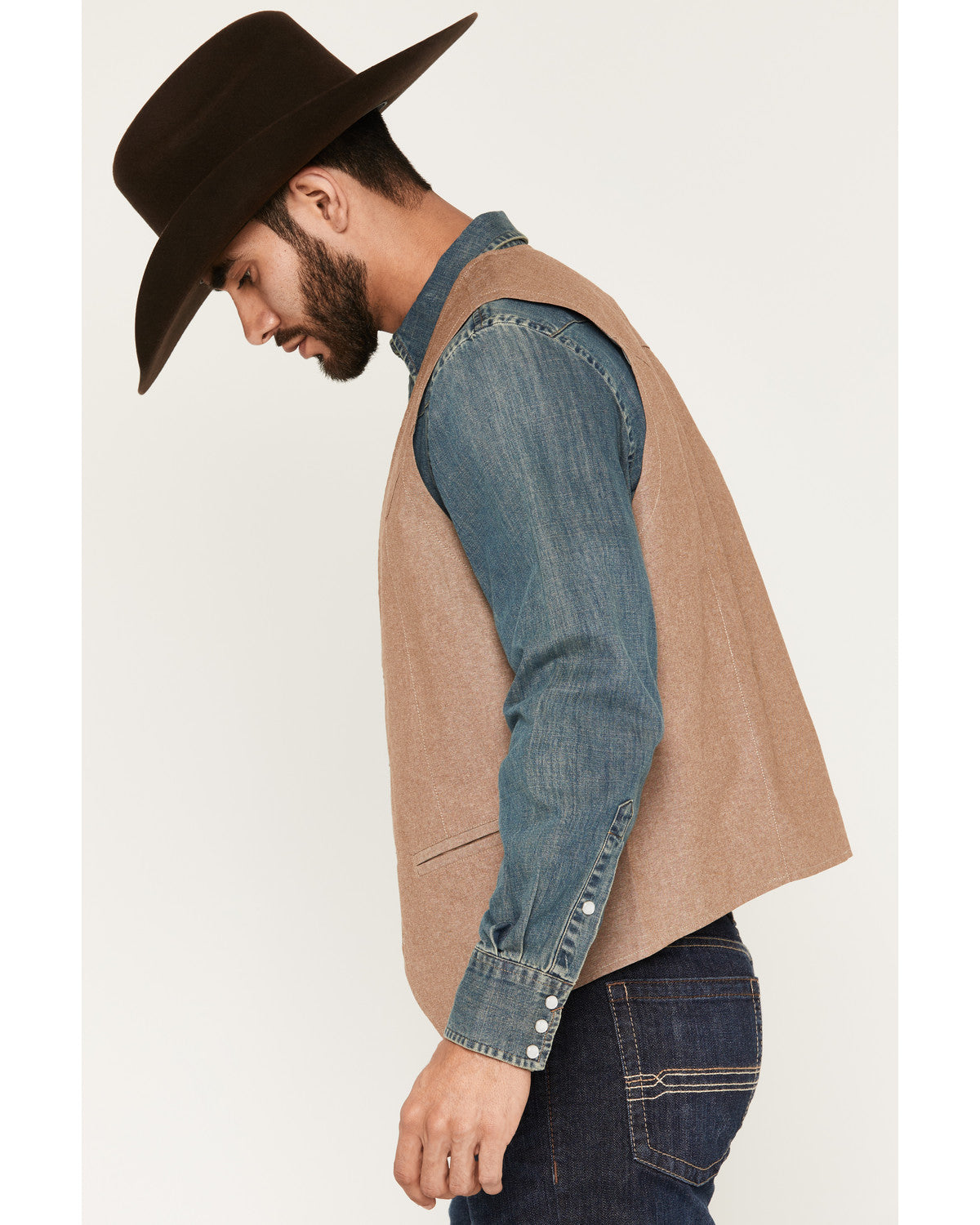 Men's Chambray Button-Down Vest