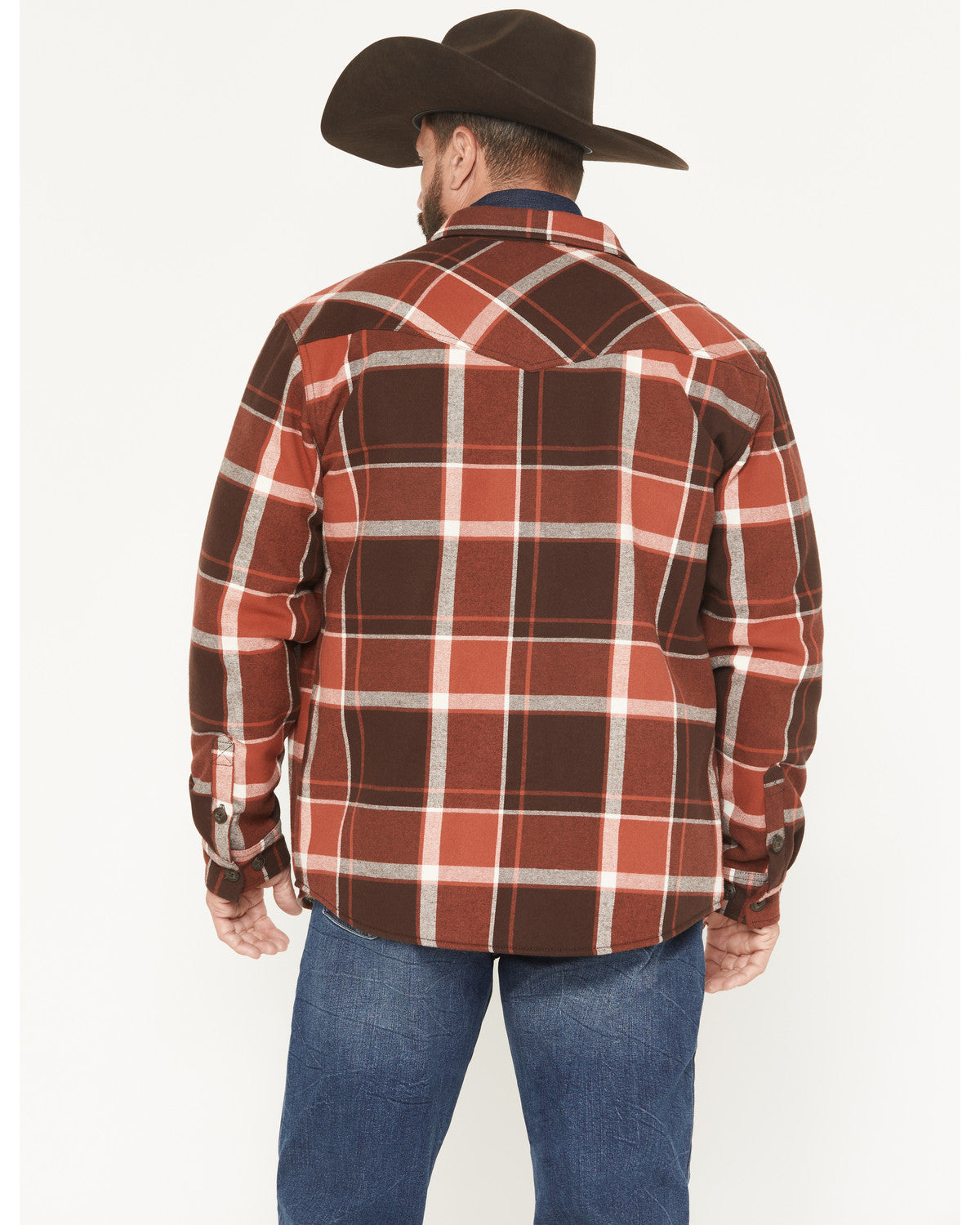 Men's Baxter Sherpa Lined Plaid Print Flannel Shirt Jacket