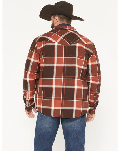 Men's Baxter Sherpa Lined Plaid Print Flannel Shirt Jacket