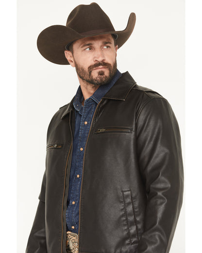 Men's Faux Leather Moto Jacket - Big