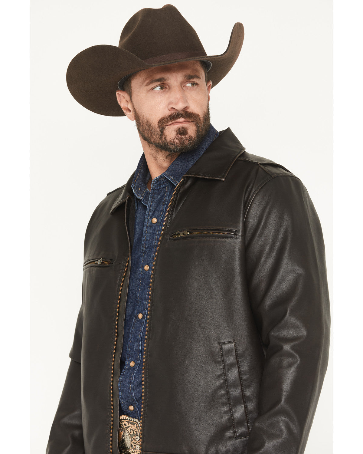 Men's Faux Leather Moto Jacket