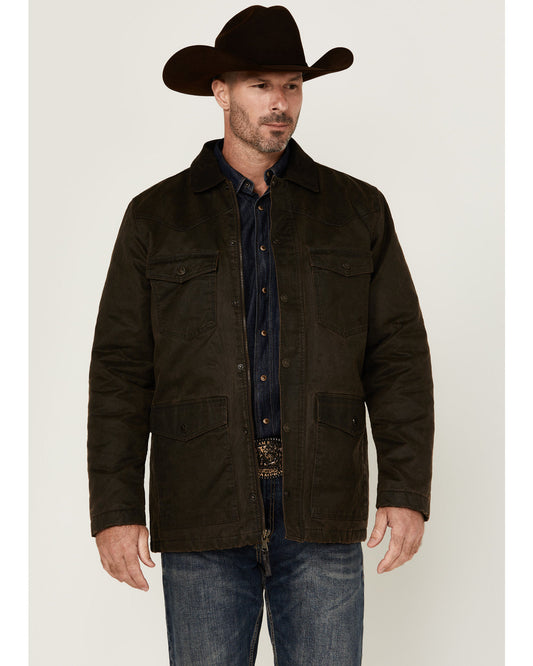 Men's Road Dust Washed Oil Skin Long Jacket - Big