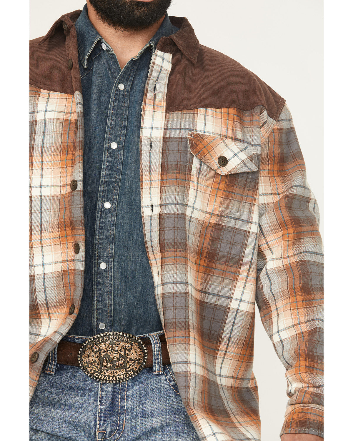 Men's Plaid Print Flannel Sherpa Lined Shirt Jacket