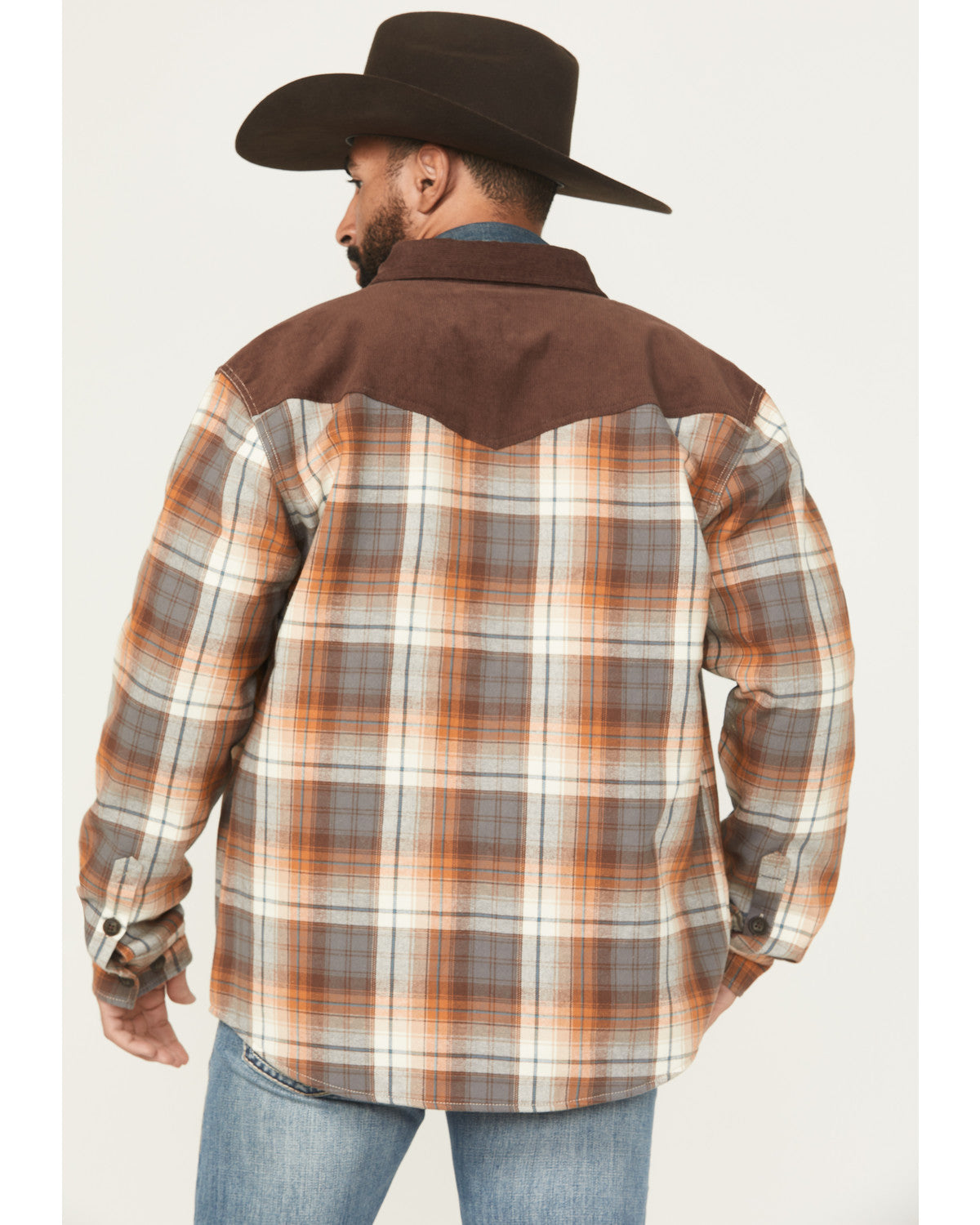 Men's Plaid Print Flannel Sherpa Lined Shirt Jacket