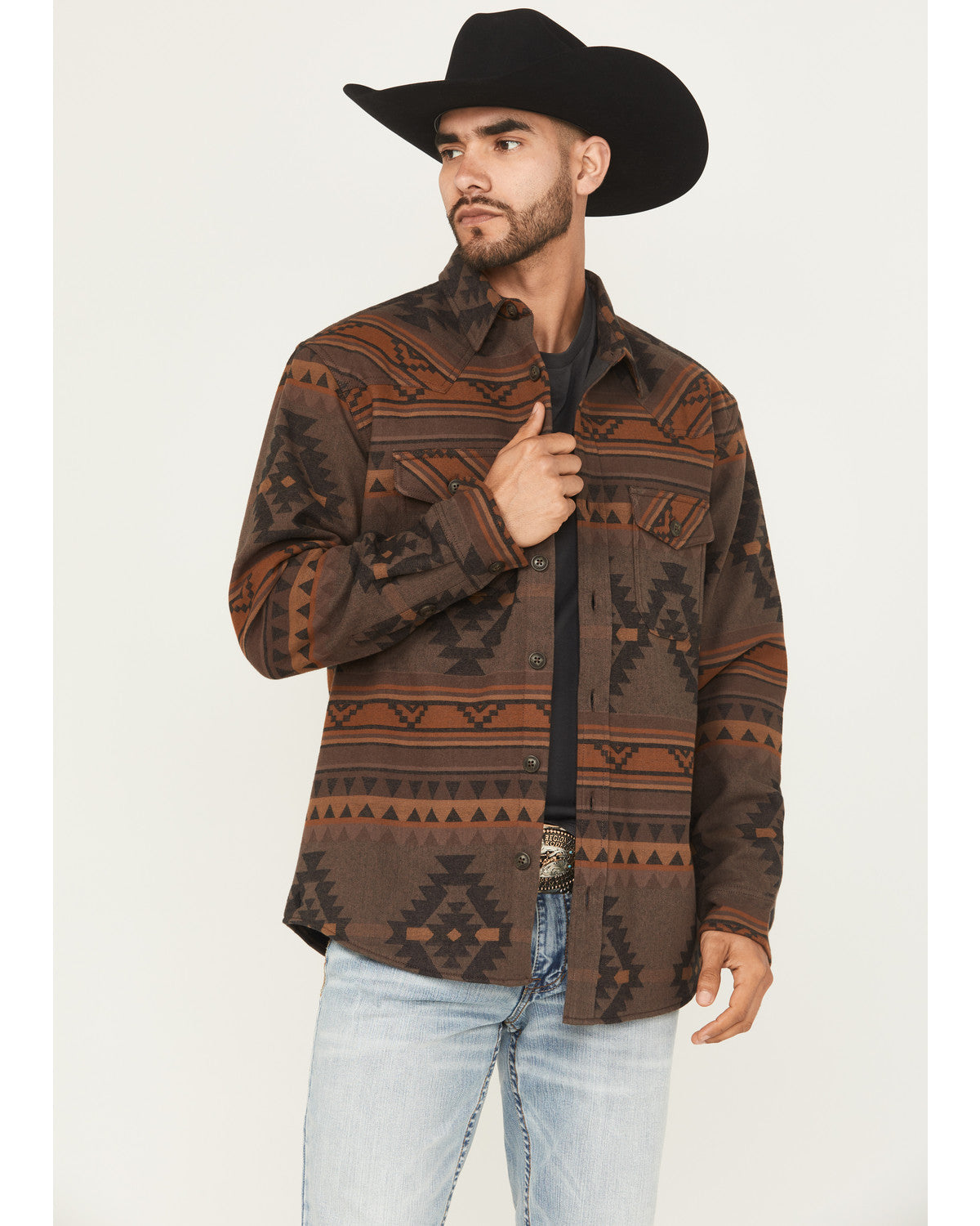 Men's Rosewell Southwestern Print Fleece Lined Shirt Jacket
