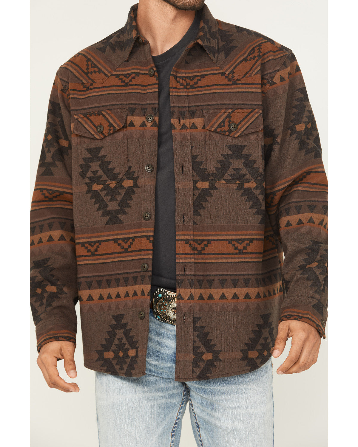 Men's Rosewell Southwestern Print Fleece Lined Shirt Jacket
