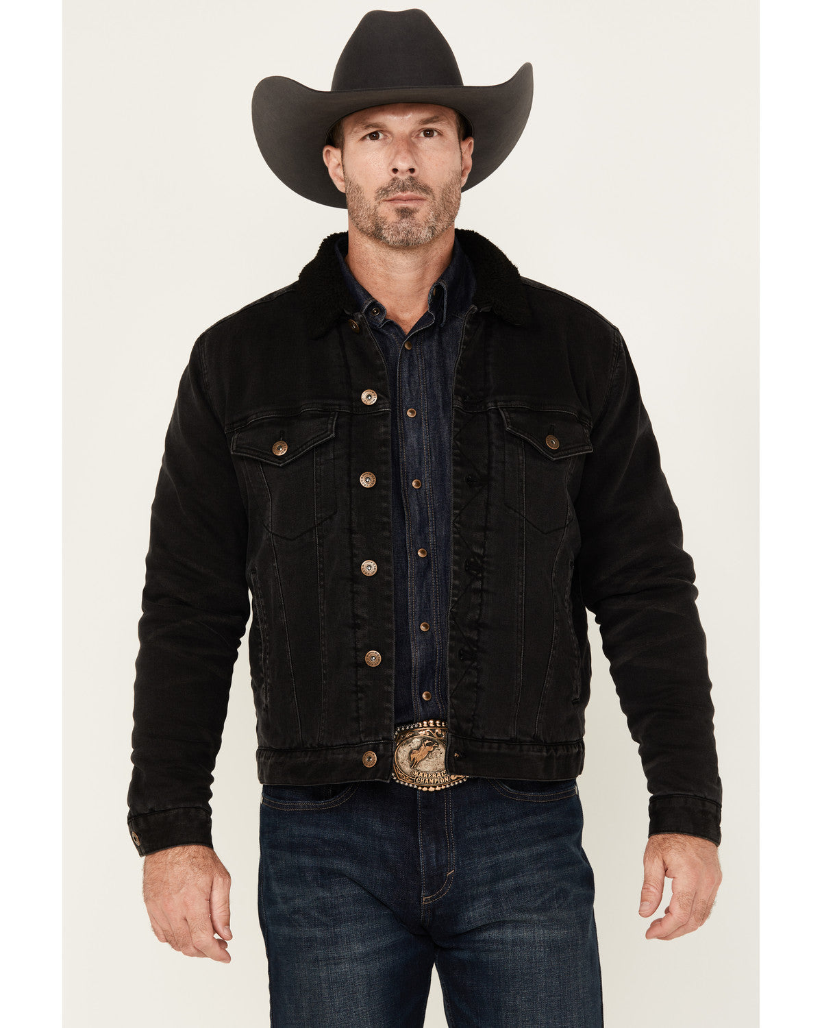 Men's Outlaw Sherpa Lined Denim Trucker Jacket
