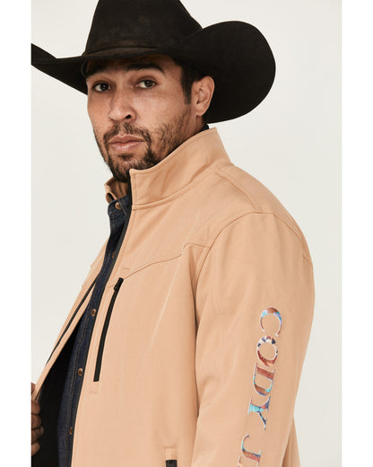 Men's Southwestern Embroidered Logo Softshell Jacket