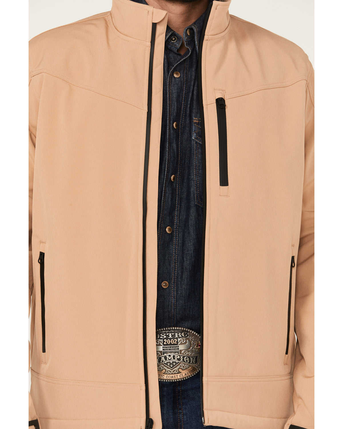 Men's Southwestern Embroidered Logo Softshell Jacket