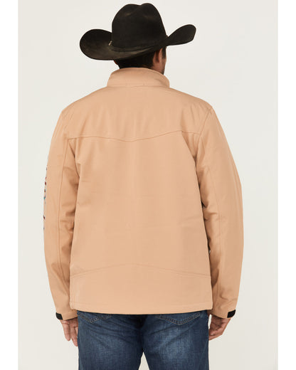 Men's Southwestern Embroidered Logo Softshell Jacket