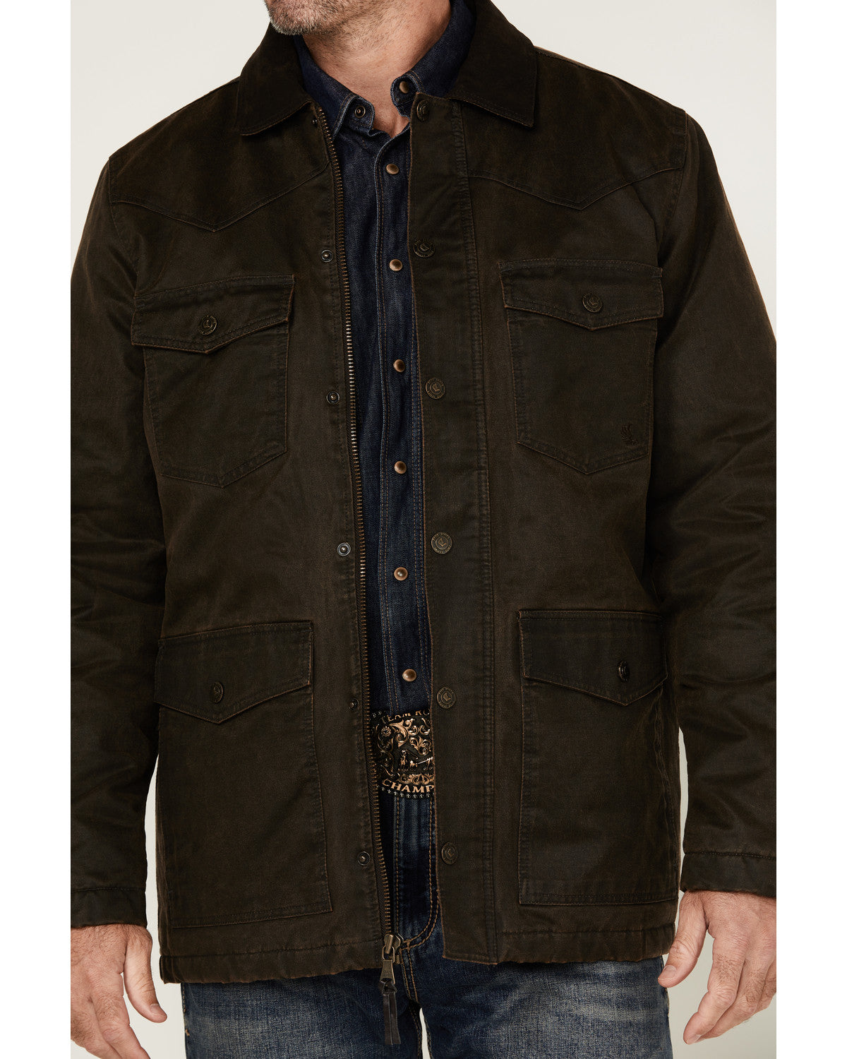 Men's Road Dust Washed Oil Skin Long Jacket