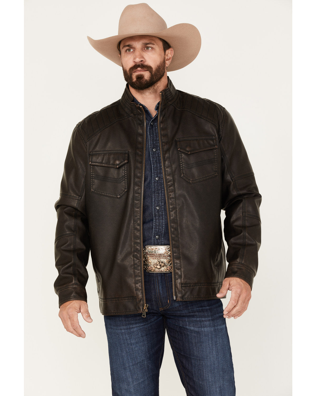 Men's Houston Distressed Moto Jacket