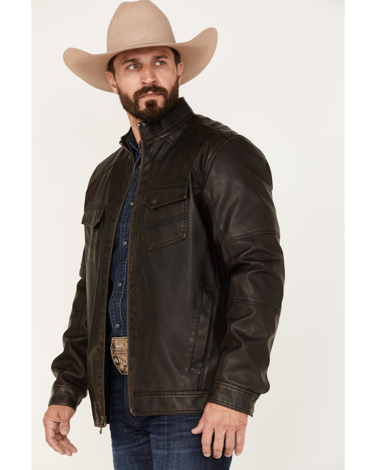 Men's Houston Distressed Moto Jacket
