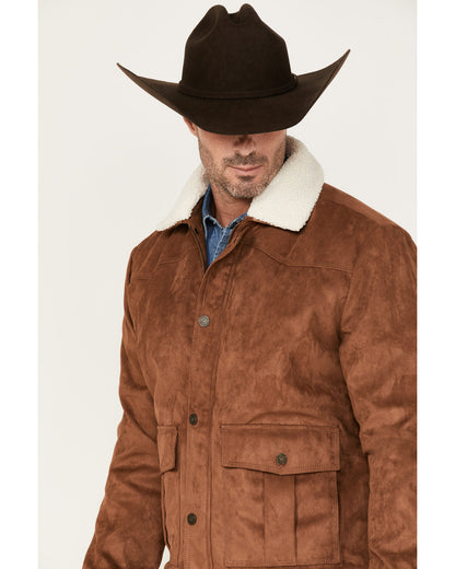 Men's Edward Faux Suede Sherpa Collar Bomber Jacket