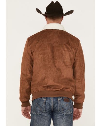 Men's Edward Faux Suede Sherpa Collar Bomber Jacket