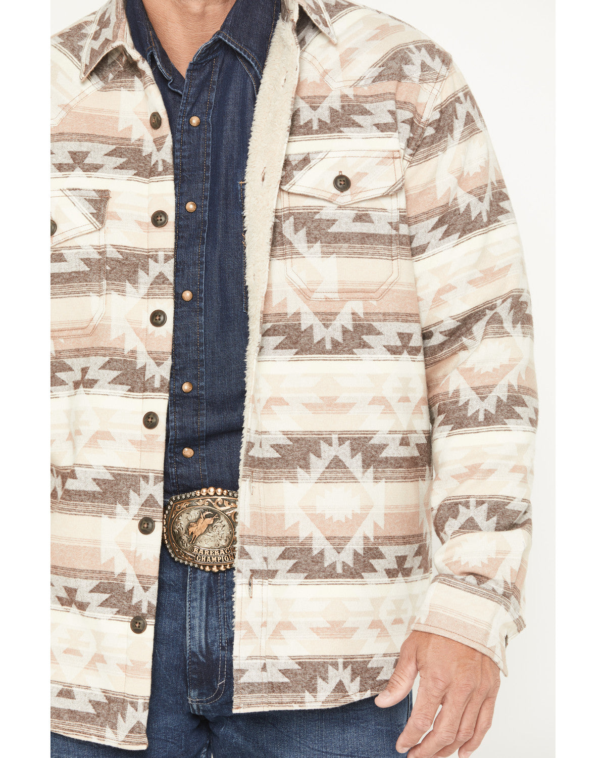 Men's Emmons Sherpa Lined Southwestern Striped Flannel Shir