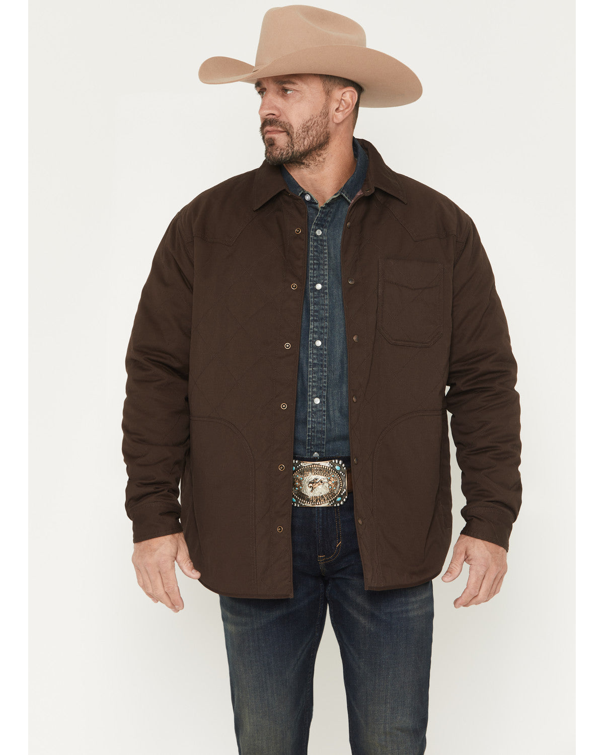 Men's Boone Quilted Flannel Lined Snap Shirt Jacket
