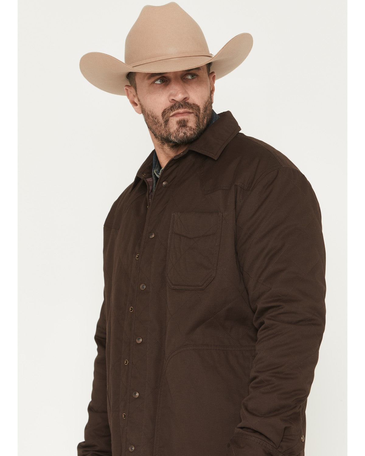 Men's Boone Quilted Flannel Lined Snap Shirt Jacket