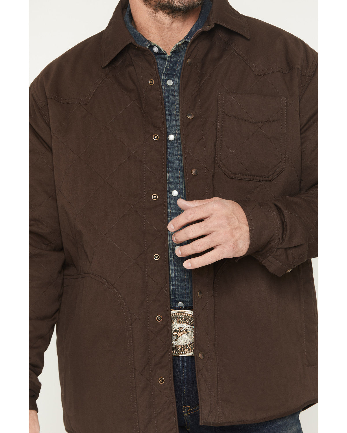 Men's Boone Quilted Flannel Lined Snap Shirt Jacket