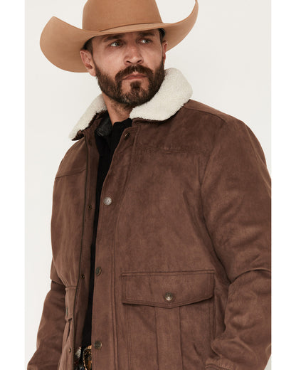 Men's Edward Faux Suede Snap Sherpa Bomber Jacket