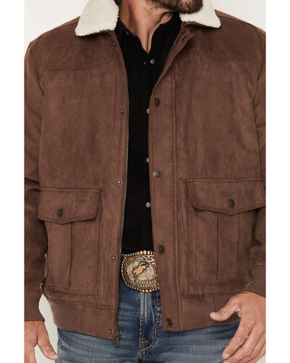 Men's Edward Faux Suede Snap Sherpa Bomber Jacket